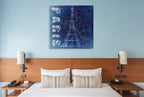 Paris Blue Wall Art Print on the wall