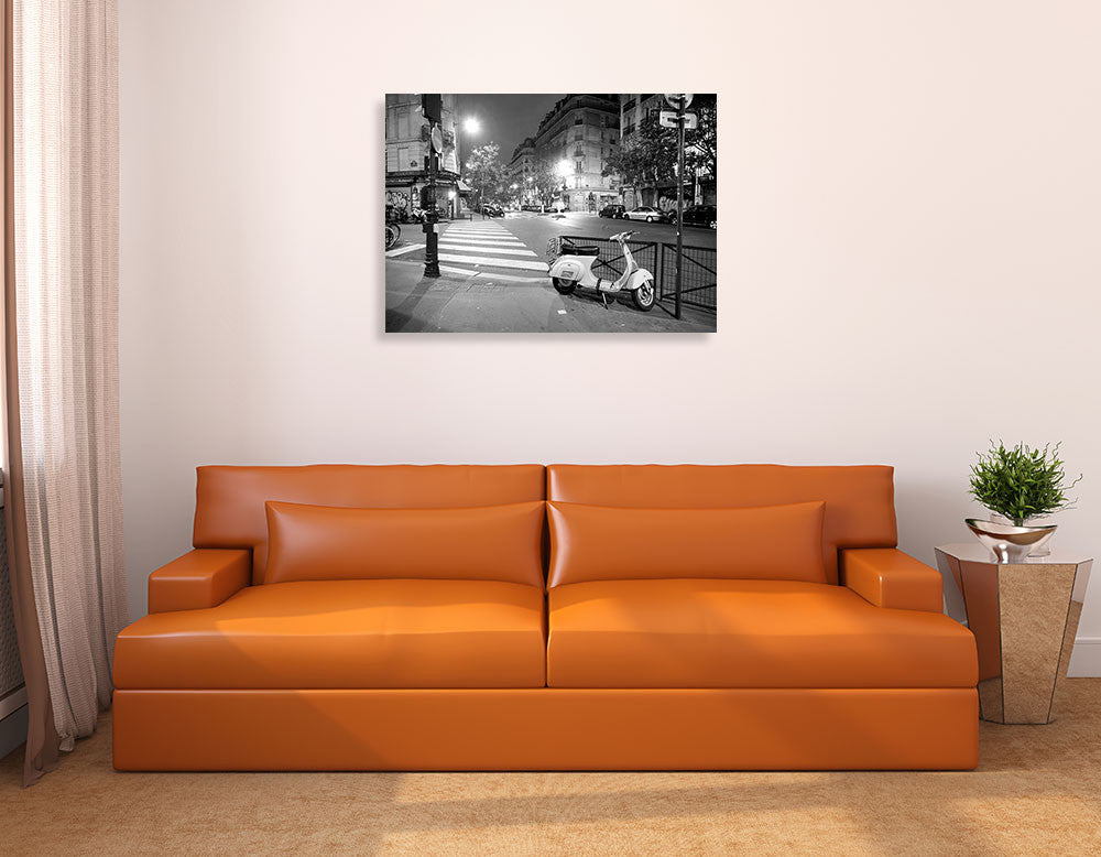 Paris France at Night Wall Art Print on the wall