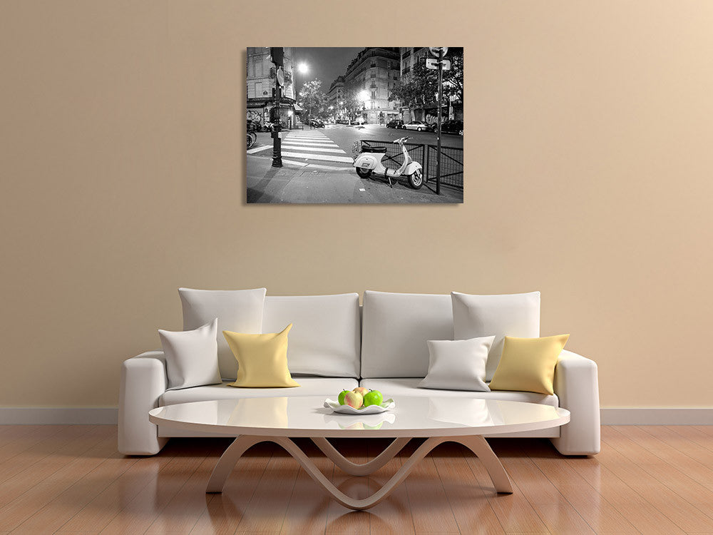 Paris France at Night Wall Art Print on the wall