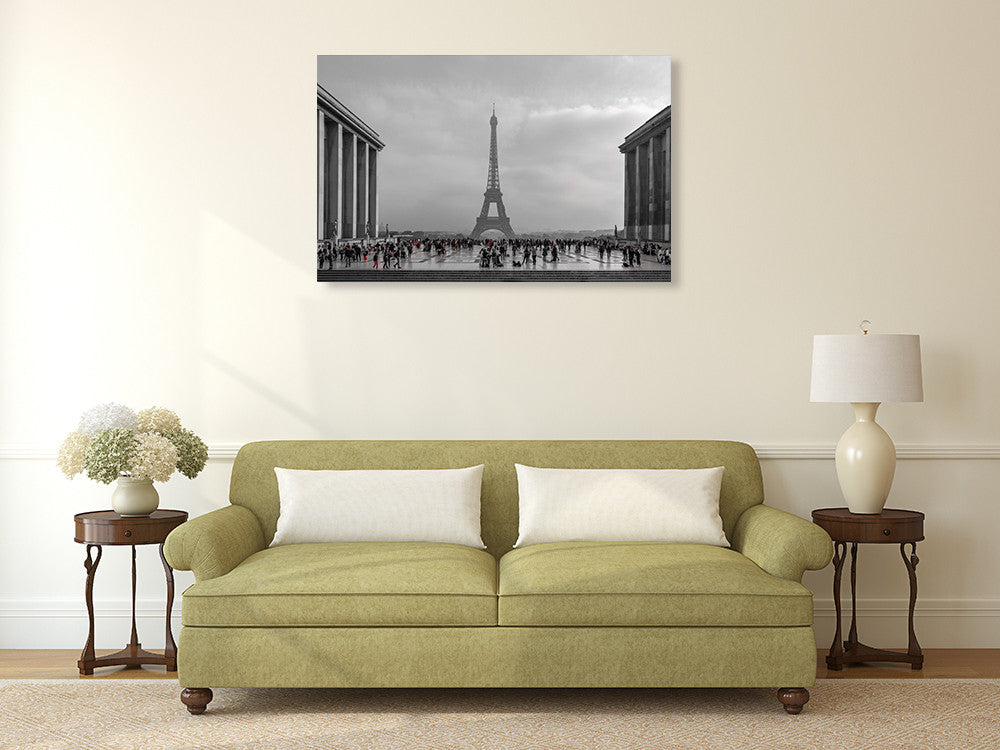 Paris With Red Wall Art Print on the wall