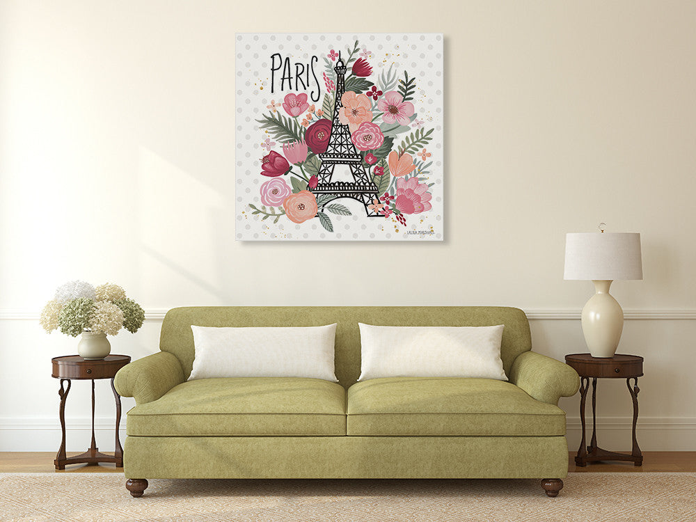 Paris is Blooming II Wall Art Print on the wall