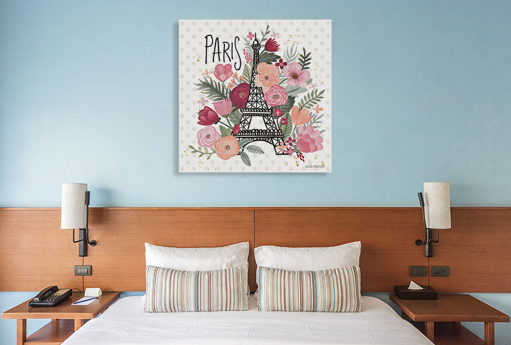 Paris is Blooming II Wall Art Print on the wall