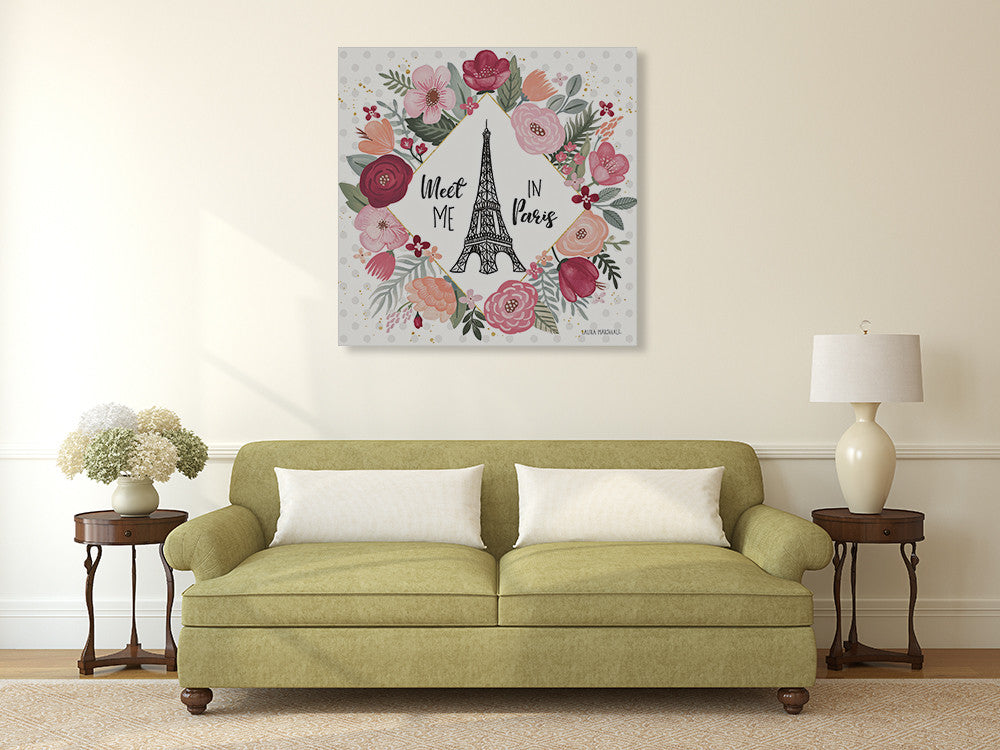 Paris is Blooming V Wall Art Print on the wall