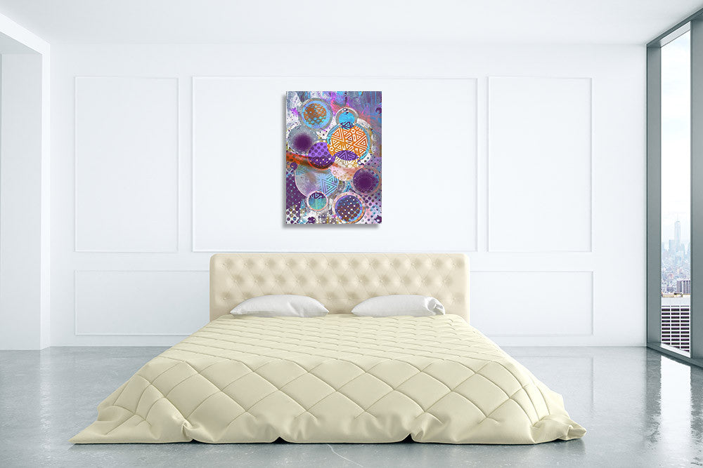 Patterned Circles III Wall Art Print on the wall