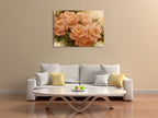 Peach Rose Splendor II Wall Print on the wall
