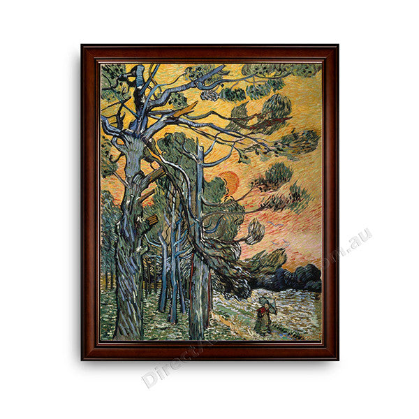 Pine Trees Dark Brown with Gold Inner