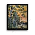 Pine Trees Modern flat black frame