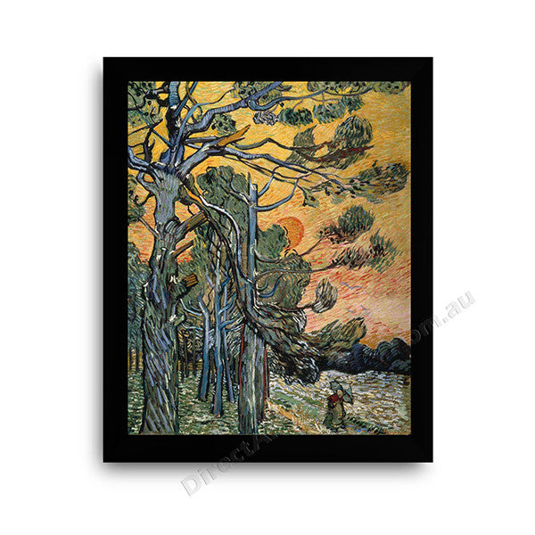 Pine Trees Modern flat black frame