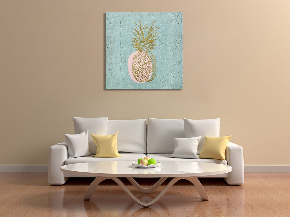 A Pineapple Wall Art Print on the wall