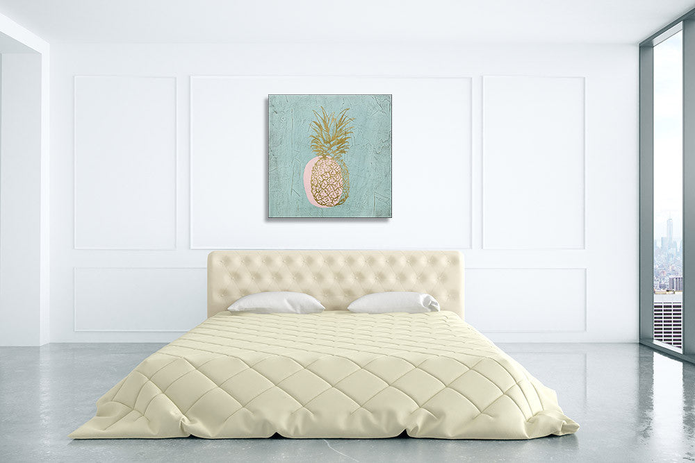 A Pineapple Wall Art Print on the wall