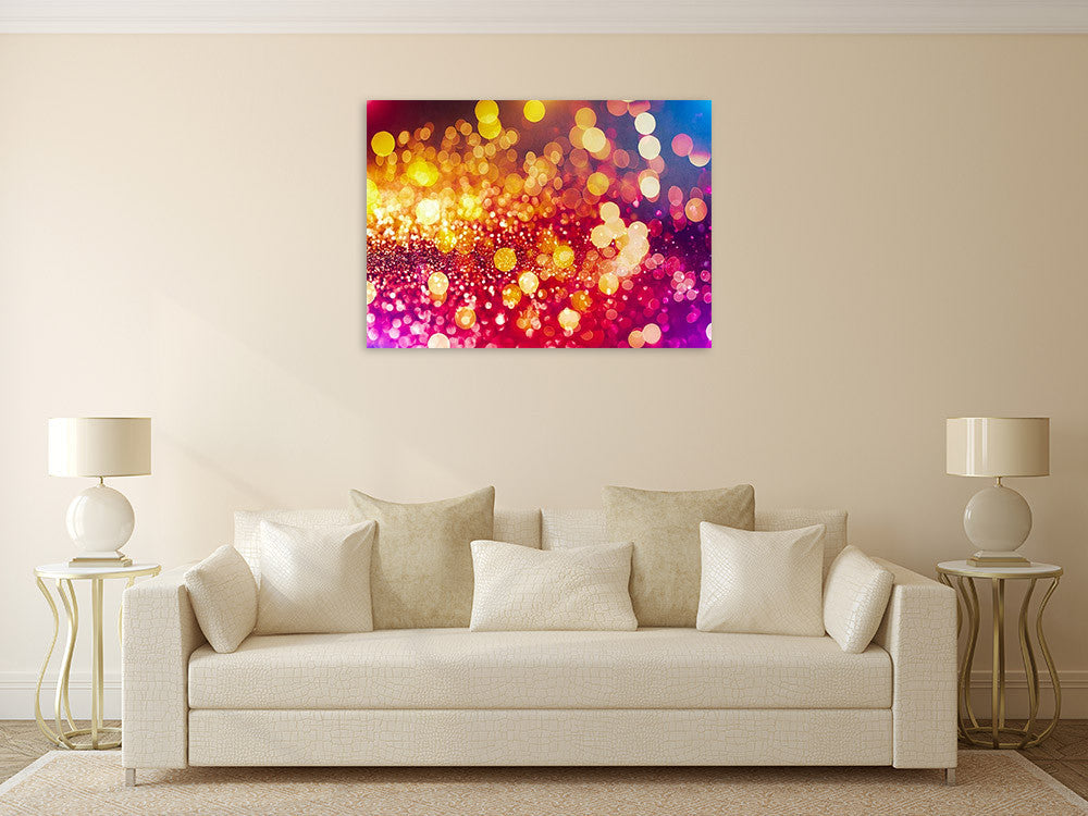 Pink Gold Lights Wall Art Print on the wall