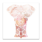 Pink Mandala Elephant Wall Art Print