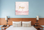 Pink Paris Wall Art Print on the wall