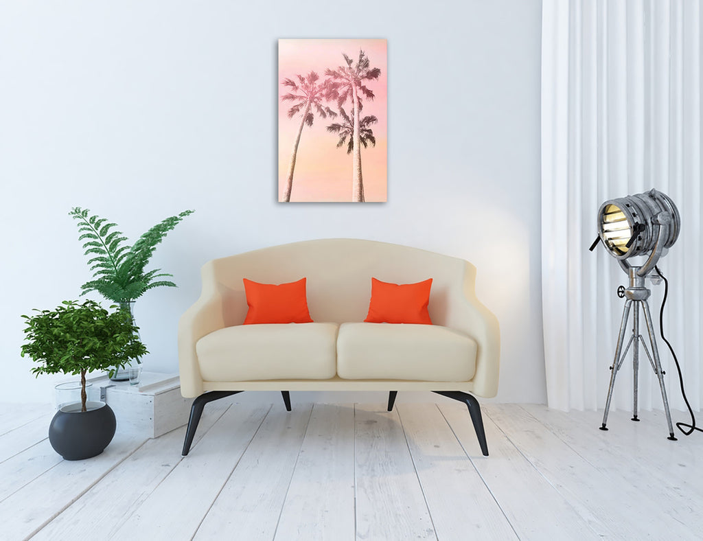 Pink Sunset II Wall Art Print on the wall