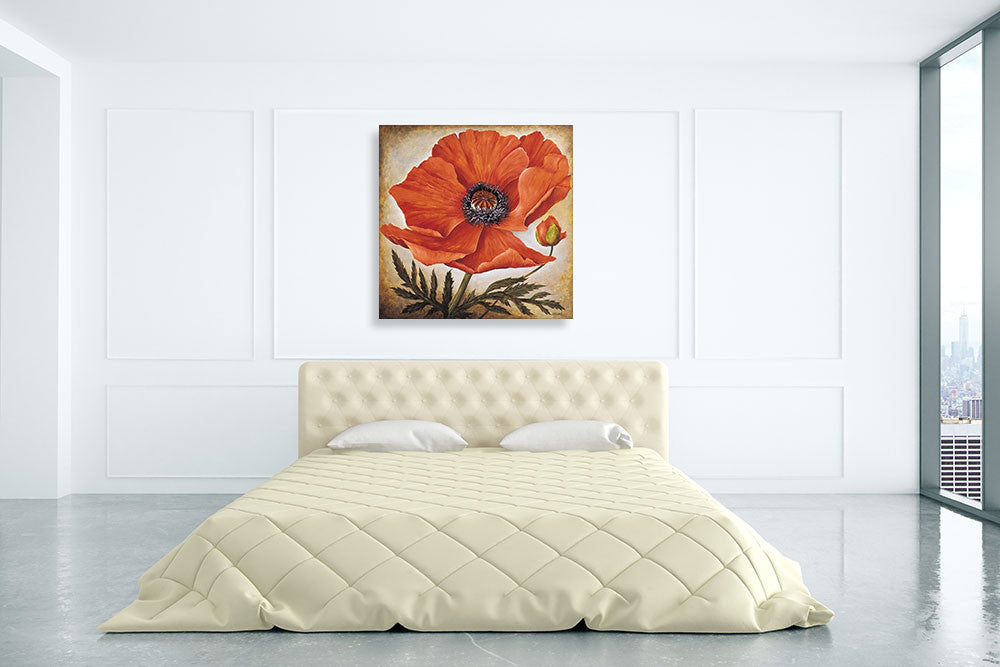 Poppy I Wall Art Print on the wall