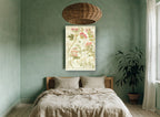 Pelargonium Plate Study floral canvas print on the wall of a bedroom