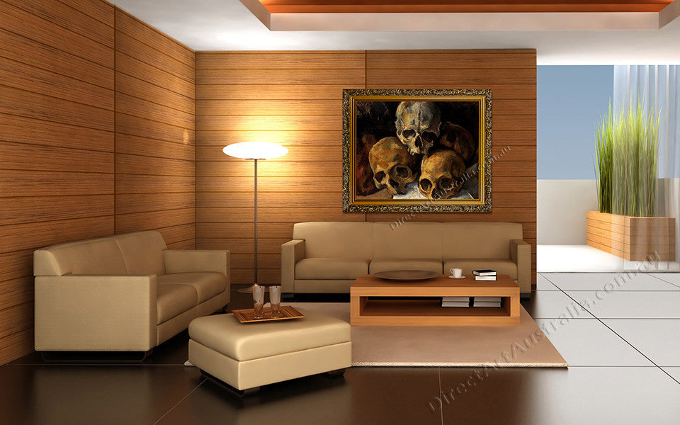 Pyramid of Skulls on the wall