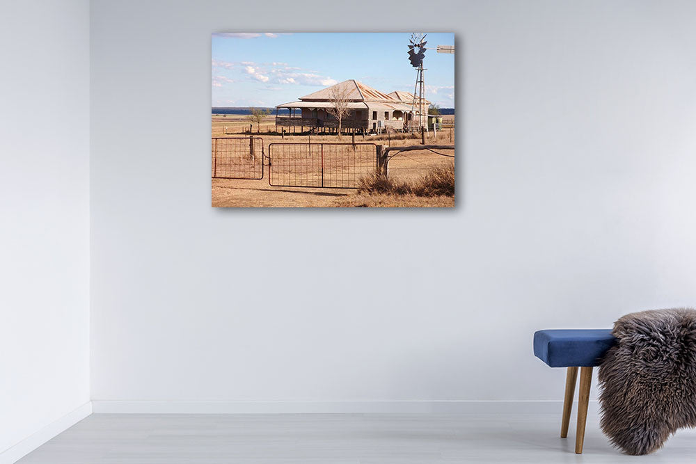 Queensland Old Farm House Wall Art Print on the wall