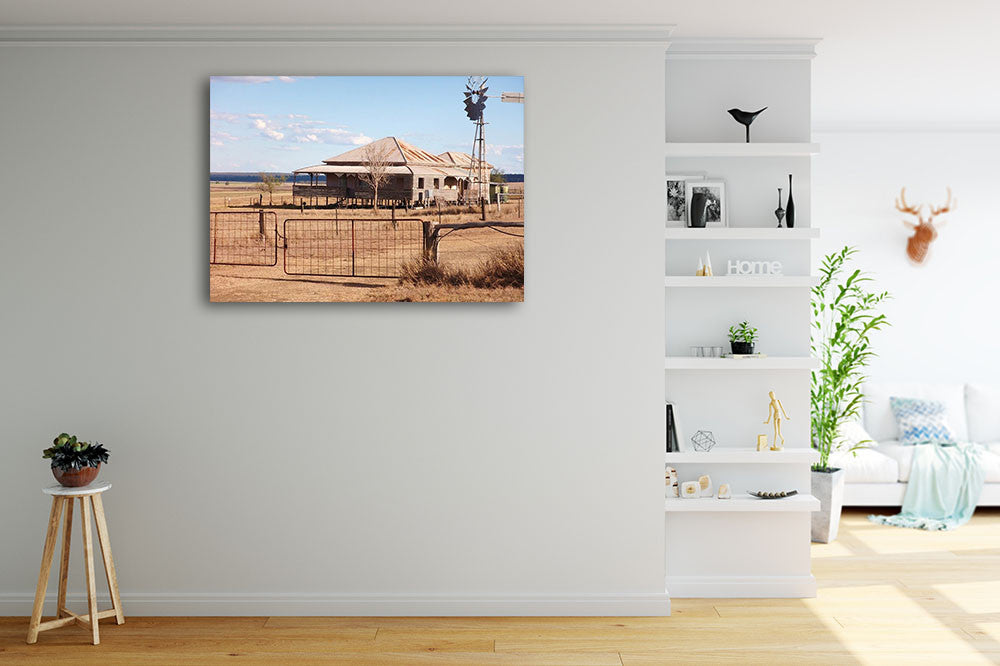 Queensland Old Farm House Wall Art Print on the wall