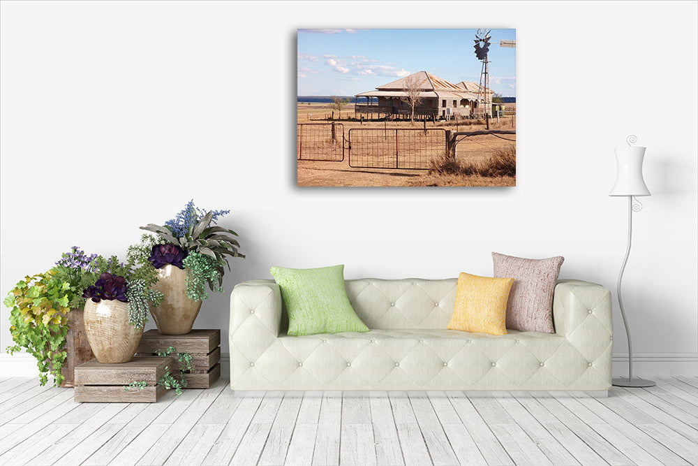 Queensland Old Farm House Wall Art Print on the wall