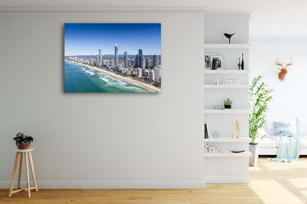 Queensland Surfers Paradise Wall Art Print on the wall