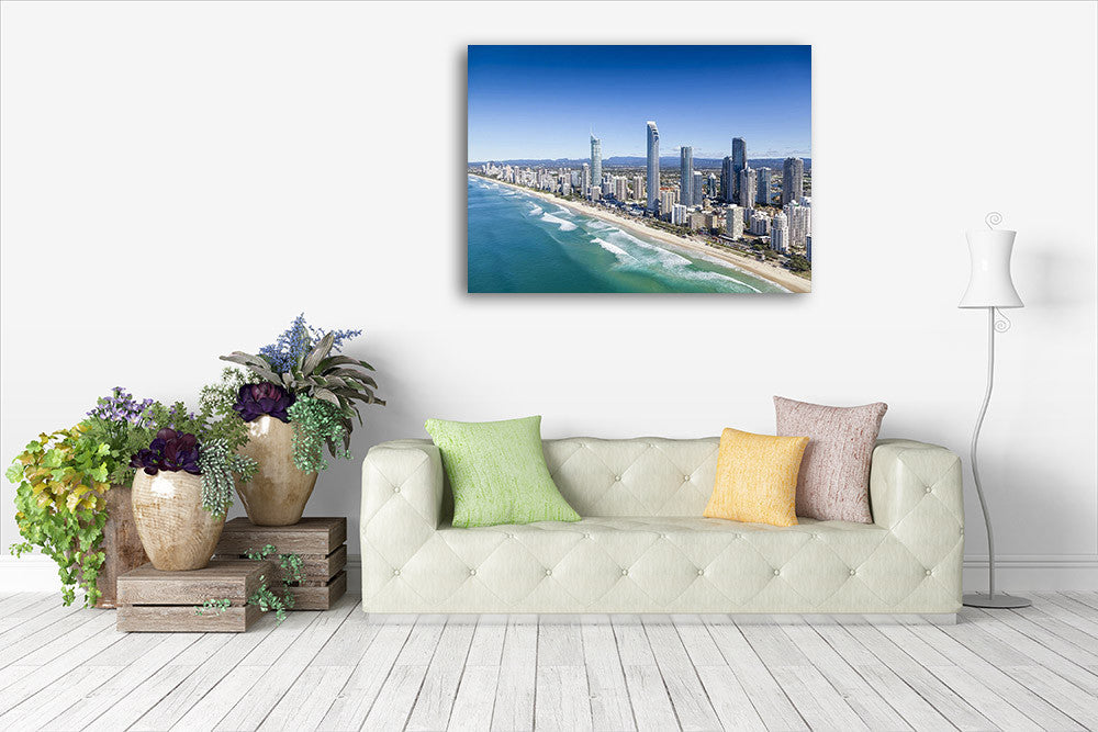 Queensland Surfers Paradise Wall Art Print on the wall