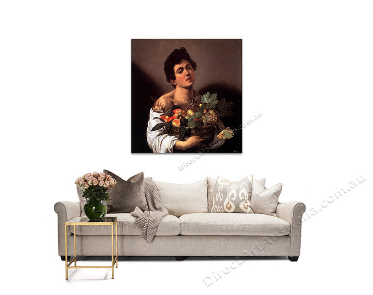 Boy with a Basket of Fruit on the wall