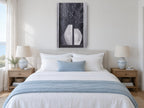 Split Vase Blossoms floral canvas print on the wall of a coastal bedroom
