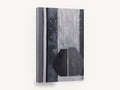 Split Vase in Grey, grey vase blossom stems textured art, floral canvas wall art print ready to hang