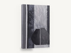 Split Vase in Grey, grey vase blossom stems textured art, floral canvas wall art print ready to hang