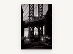 Arch Over Washington Street, manhattan bridge empire state black and white photograph, city canvas wall art print, front view