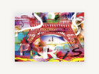 Paris S'éveille Collage, colourful eiffel tower paris pop art collage, city canvas wall art print, front view