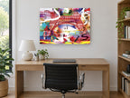 Paris S'éveille Collage city canvas print on the wall of a study