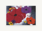 Poppy Chorus, floral canvas wall art print, front view