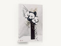 Ink Orchids in Tall Vase, black and white orchid vase painting, floral canvas wall art print ready to hang