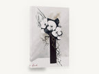 Ink Orchids in Tall Vase, black and white orchid vase painting, floral canvas wall art print ready to hang