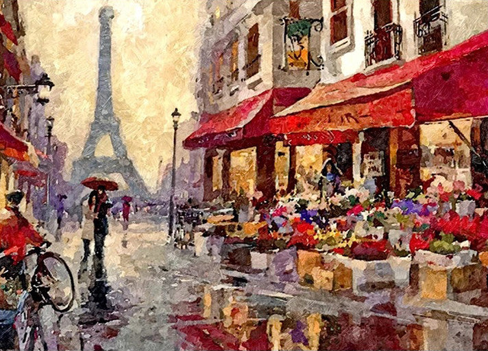 Rainy Morning in Paris Wall Print