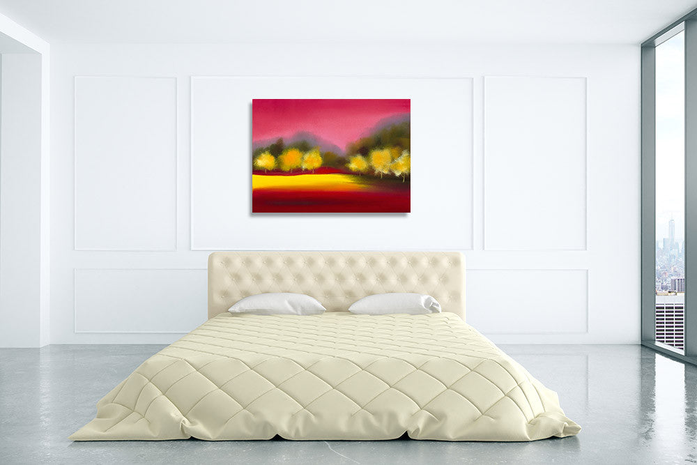 Raspberry Contemplation Wall Art Print on the wall