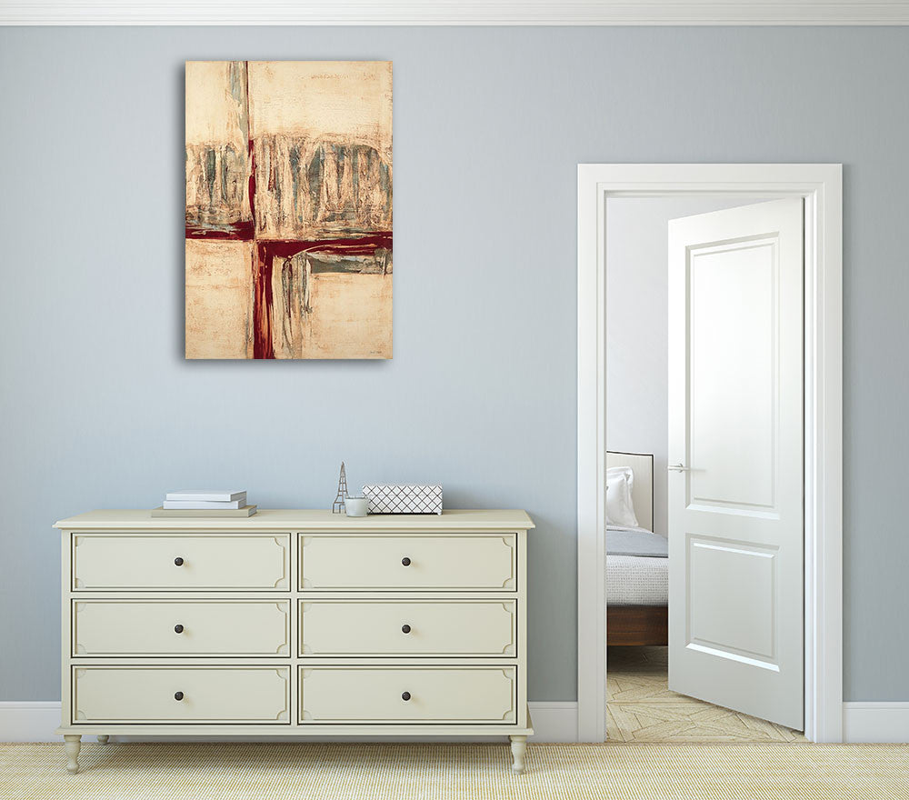 The Red Crossing Wall Art Print on the wall