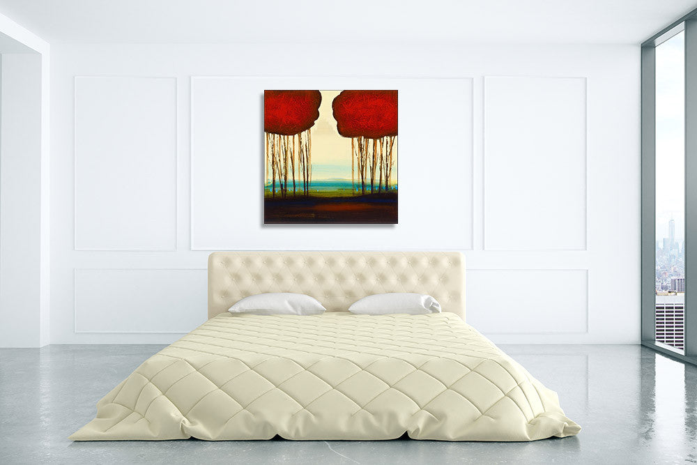 Red Duo I Wall Art Print on the wall