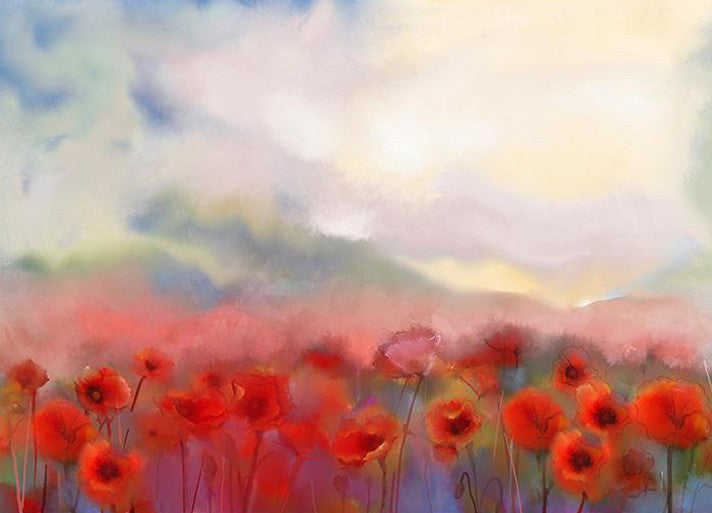 Red Poppy Flowers Wall Art Print