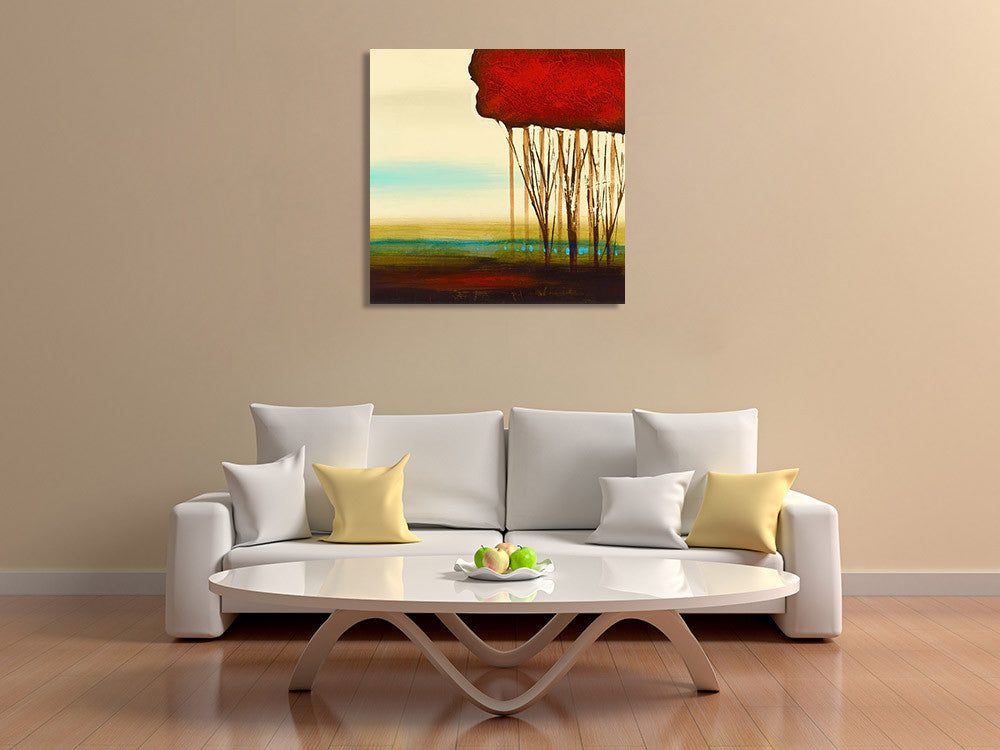 Red Solo II Wall Art Print on the wall