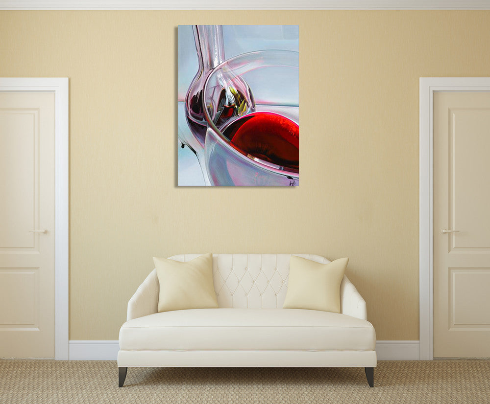 Red Wine Wall Art Print on the wall