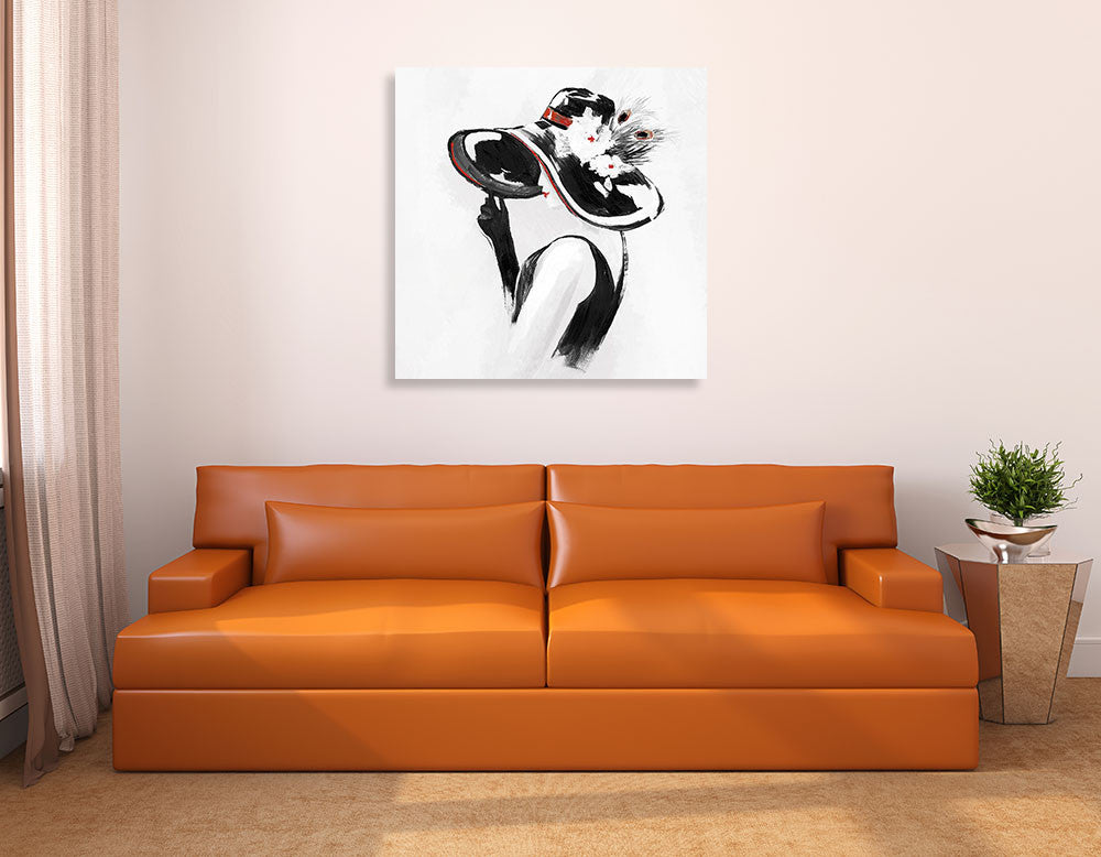 Red on Black III Wall Art Print on the wall