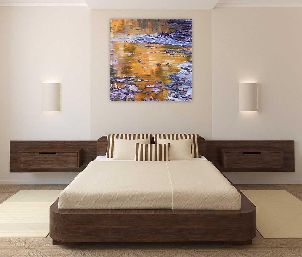 River Rocks and Reflections II Wall Art Print on the wall