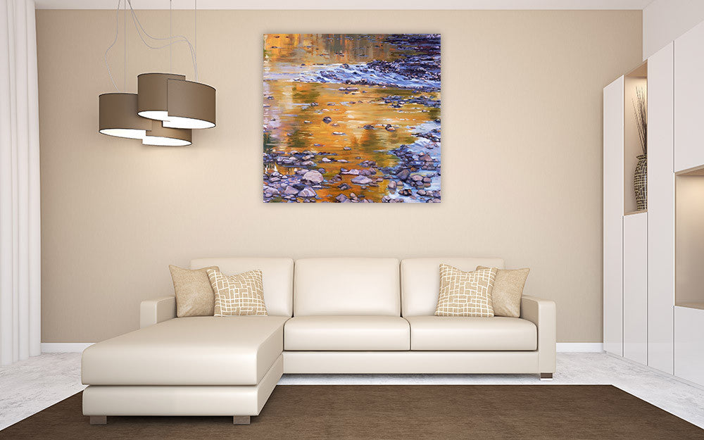 River Rocks and Reflections II Wall Art Print on the wall