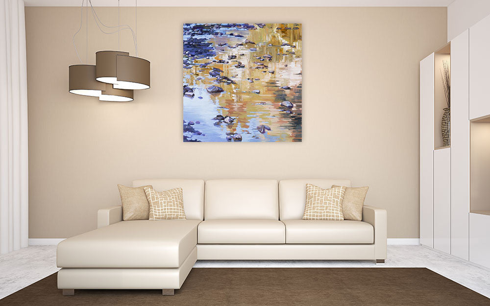 River Rocks and Reflections I Wall Art Print on the wall