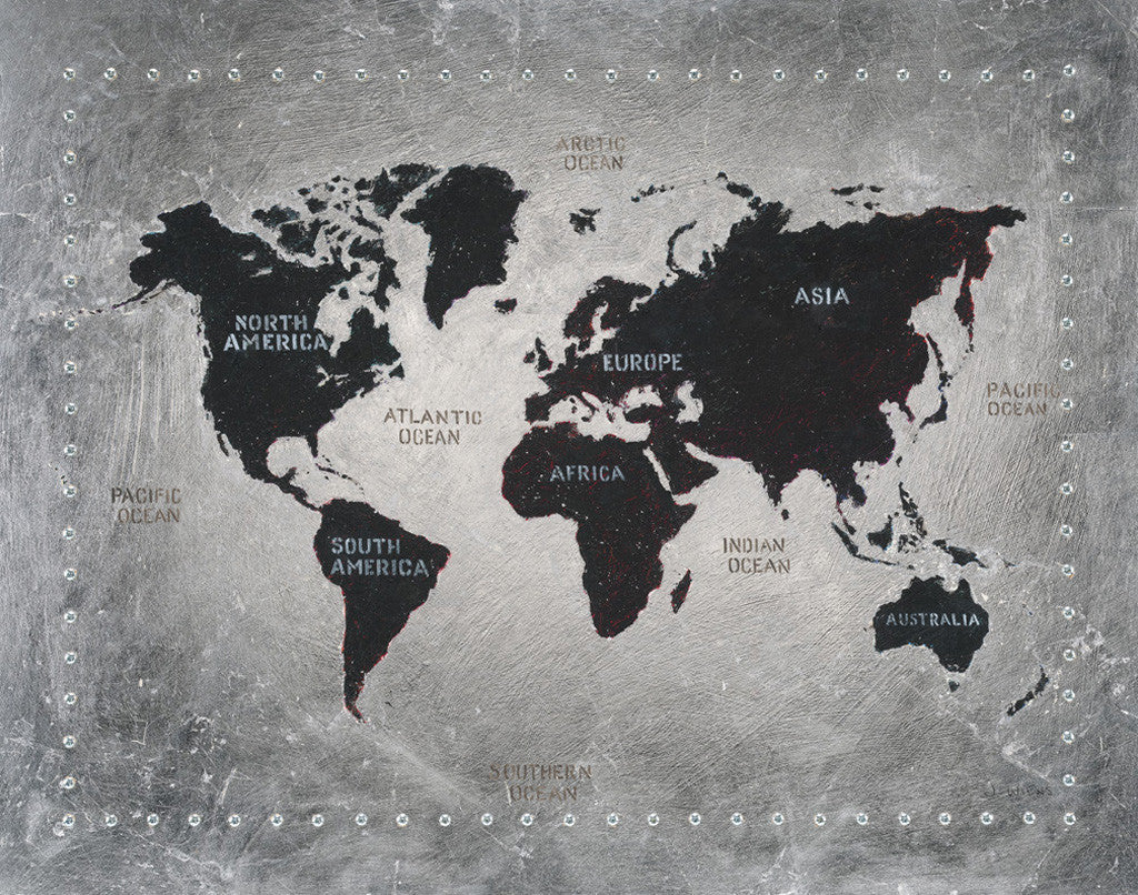Riveting World Map Wall Art Print