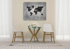 Riveting World Map Wall Art Print on the wall