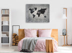 Riveting World Map Wall Art Print on the wall